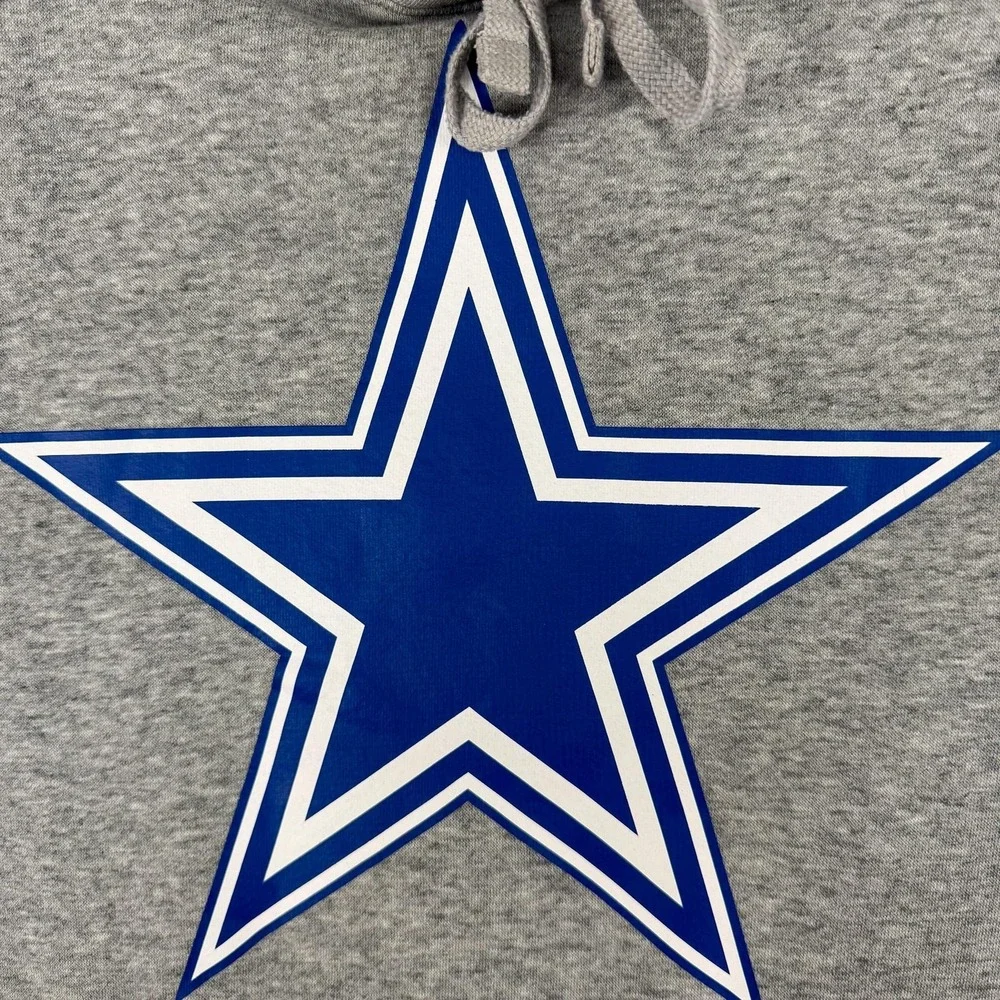 Dallas Cowboys Hoodie Pullover Mens Large Gray NFL Football‎ Fleece Nike